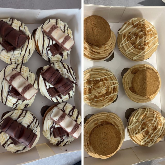 Biscoff cupcakes in box