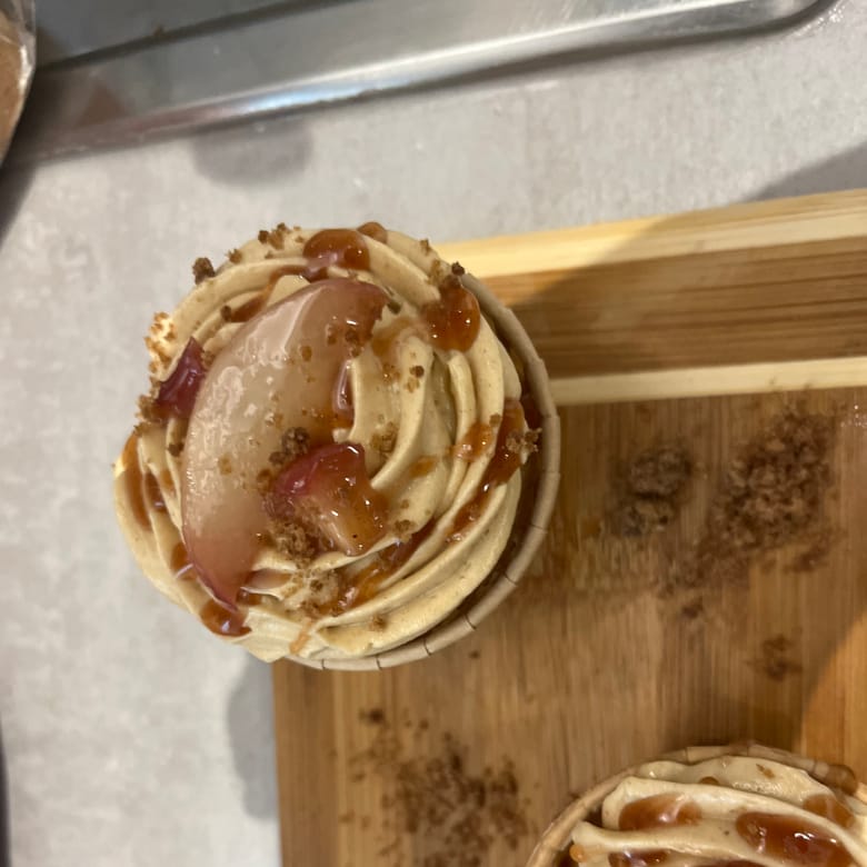 Caramel apple cupcake
